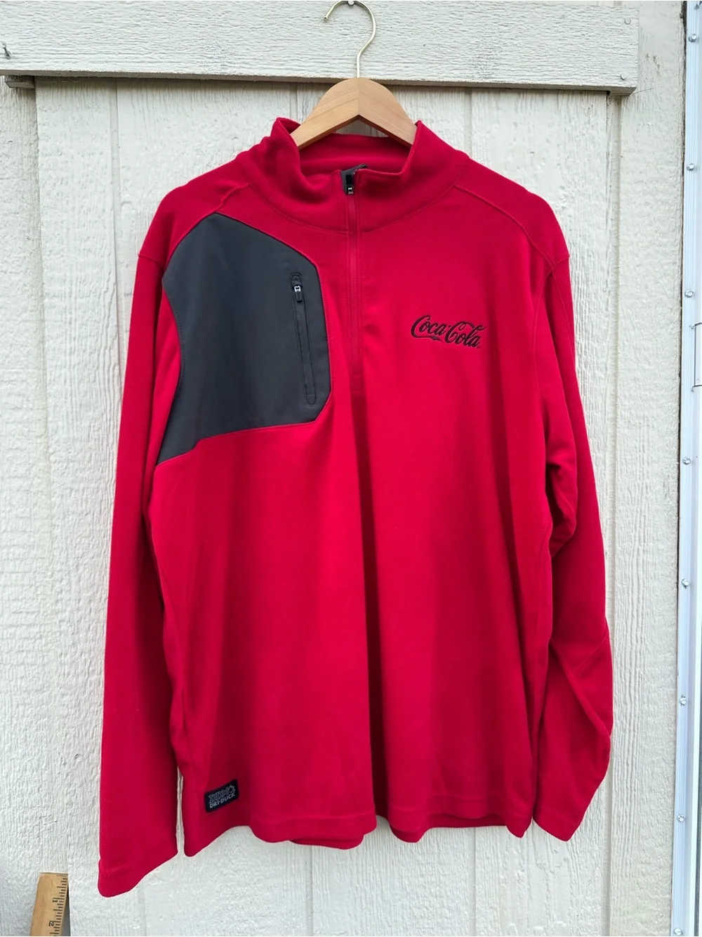 Dri-Duck Coca-Cola Men’s XL Red and Charcoal Performance Quarter-Zip Jacket
